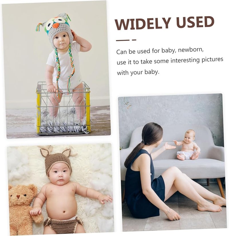 Vintage Wooden Bed Photography Prop For Newborns Compact Sturdy Safe Milestone Photo - Image 3